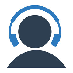 Head phone icon customer support sign