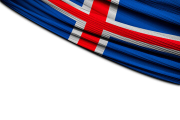 White background with flag of Iceland