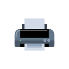 Printer vector illustration isolated on white. Print sign. Simple icon in flat style.