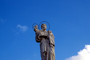 old sculpture of Saint Joseph. San Guzepp monument in Mosta - Malta