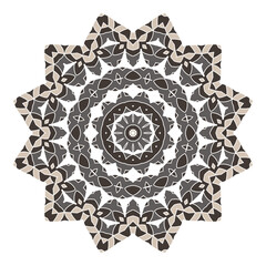 Mandala. Ethnicity round Greco Roman ornament. Ethnic style. Elements for invitation cards, brochures, covers. Oriental circular pattern. Arabic, Islamic, moroccan, asian, indian native motifs.