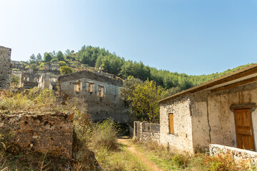 Ghost village of Kayakoy near Fethiye in Mugla province,Turkey.