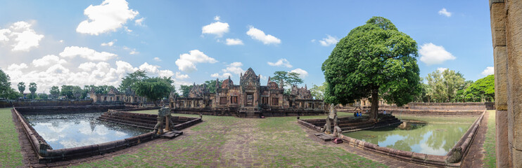 Khmer Architecture of Prasat Muang Tam Castle, Buriram, Thailand