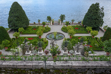 The garden of Bella island on lake Maggiore, Italy