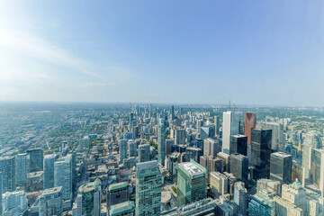 Fototapeta na wymiar Aerial view of Toronto City Skyscrapers, Ontario, Canada