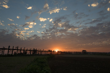MANDALAY/MYANMAR(BURMA) - 01st Mar, 2020 : U BEIN BRIDGE is one of the famous teakwood bridge in the world. Located in Mandalay, Myanmar.
