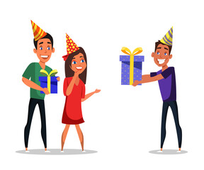 Birthday celebration flat vector illustration