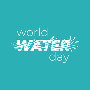 World Water day - lettering banner design. Vector illustration.