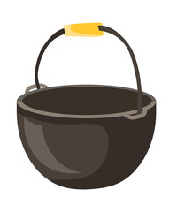Camping cauldron flat vector illustration