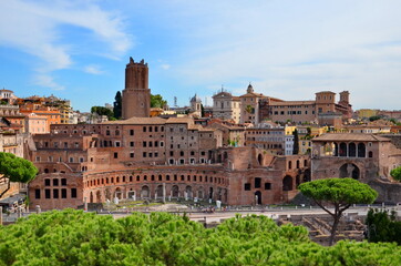 Fototapeta na wymiar The Trajan's market, located on the Via dei Fori Imperiali, in Rome, Italy.