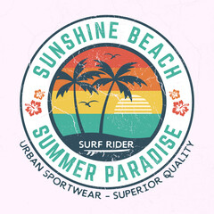 Sunshine Beach - Tee Design For Printing