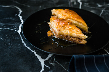 Homemade Turkish Dessert Organic Baklava with Honey
