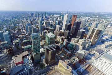 Aerial view of Toronto City Skyscrapers, Ontario, Canada