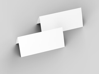 Leaflet folded to DL format - mock up - 3d illustartion