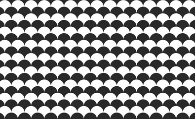Mermaid fish scale wave japanese seamless pattern. © Auncha