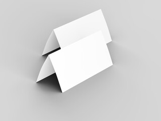 Leaflet folded to DL format - mock up - 3d illustartion
