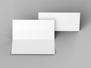 Leaflet folded to DL format - mock up - 3d illustartion