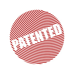 red vector banner patented