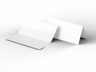 Leaflet folded to DL format - mock up - 3d illustartion