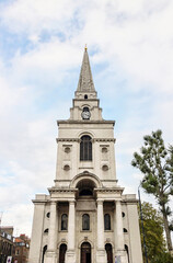 Fototapeta na wymiar exterior of Christ Church at Spitalfields street in London