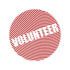 red vector banner volunteer