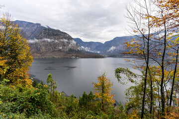 Hallstaetter Lake in Upper Austria during Autumn