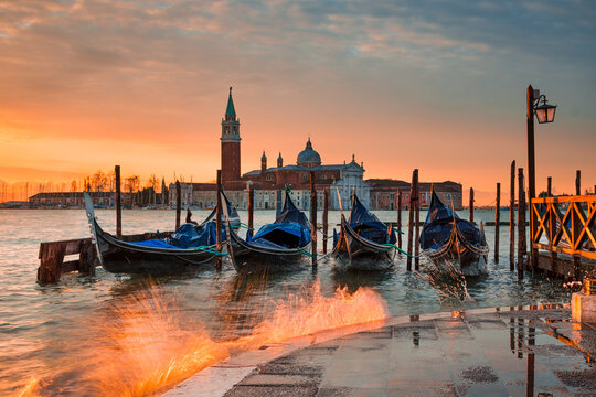 Sunrise at the Grand Canal in Venice, Italy