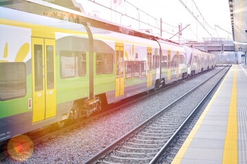 Fototapeta premium Train at the train station