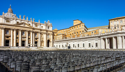 On St. Peter's Square at St. Peter's Basilica in the Vatican City in Rome