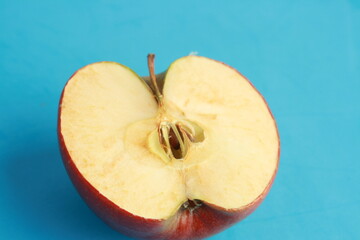 red apple cut in half