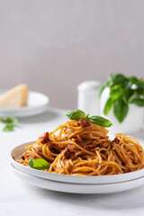 Italian pasta with dried tomatoes