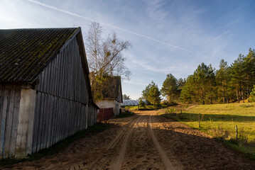 Krajobraz wiejski Podlasia, architektura drewniana, Sokołda, Podlasie, Polska © podlaski49