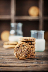 Sweet cookies with chocolate