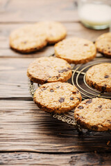 Sweet cookies with chocolate