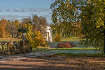 Golden autumn in Pavlovsk Park. Pavlovsk, Saint Petersburg, Russia