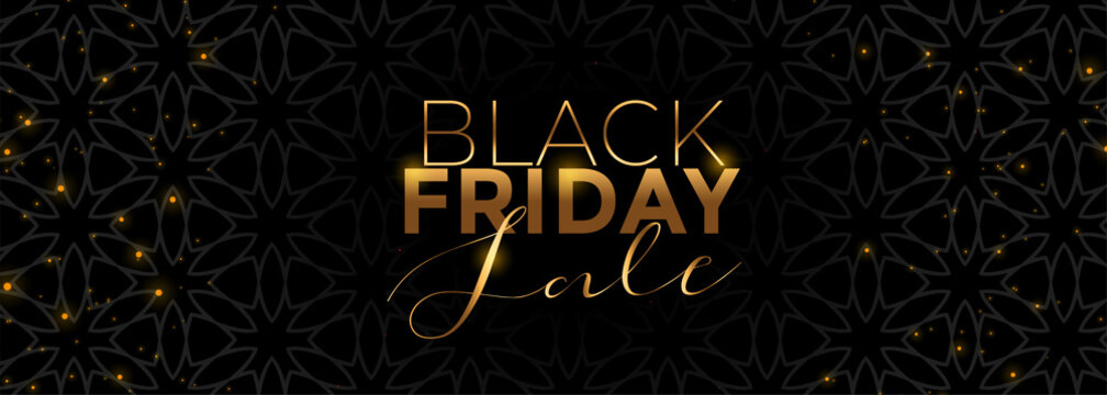 gold and black friday sale banner beautiful design