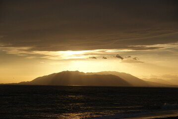 sunset over sea