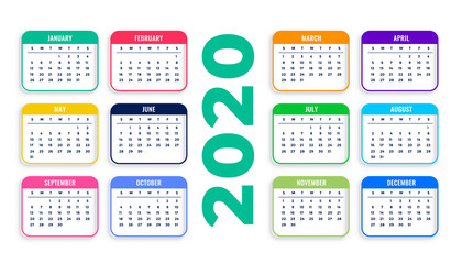 2020 stylish calendar design template