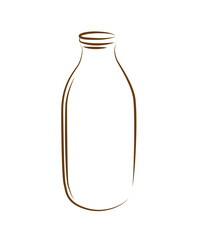 milk bottle contour vector illustration isolated