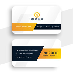 abstract modern yellow business card template design