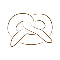 pretzel simple vector illustration isolated
