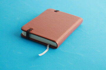 brown leather notebook closed