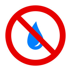 Wassertropfen und Verbotsschild