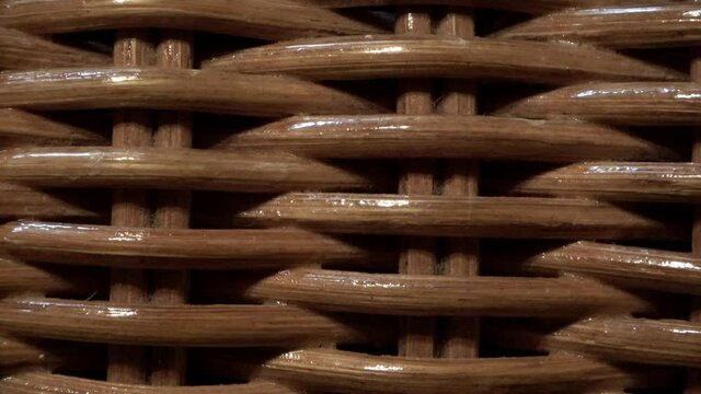 Close-up of a light brown wickerwork like rattan
