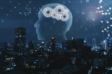 Abstract AI Cloud sharing and connection