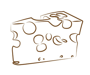cheese contour simple vector illustration isolated