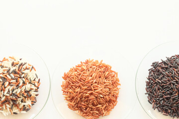 variety of rice with healthy concept