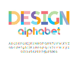 Colorful stylized modern alphabet design
