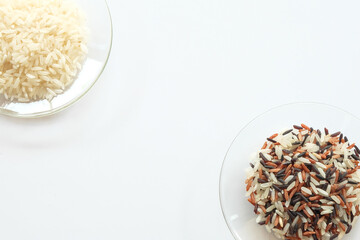 variety of rice with healthy concept
