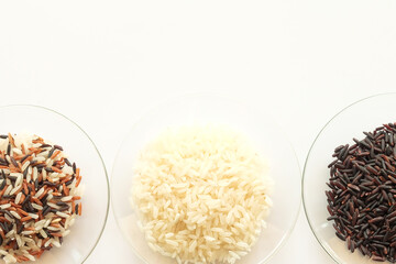 variety of rice with healthy concept